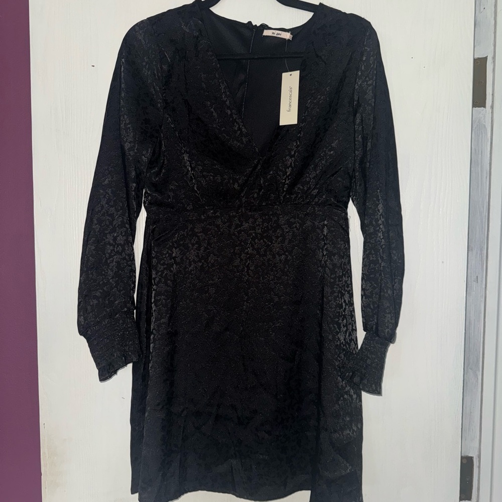 Francesca's Collections Black Long Sleeve Dress